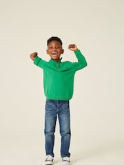 Crew Clothing Green 100% Cotton Half Zip Jumper - Image 1 of 4