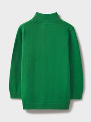 Crew Clothing Green 100% Cotton Half Zip Jumper - Image 3 of 4