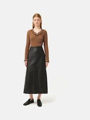 Jigsaw Brown Scallop Textured Rib Top - Image 3 of 6