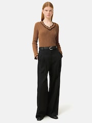 Jigsaw Brown Scallop Textured Rib Top - Image 4 of 6
