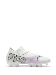 Puma White Kids Future 7 Pro Fg/Ag Unisex Football Boots - Image 2 of 6