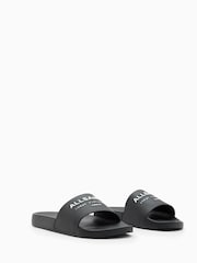 AllSaints Black Underground Sliders - Image 2 of 5