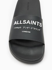 AllSaints Black Underground Sliders - Image 4 of 5