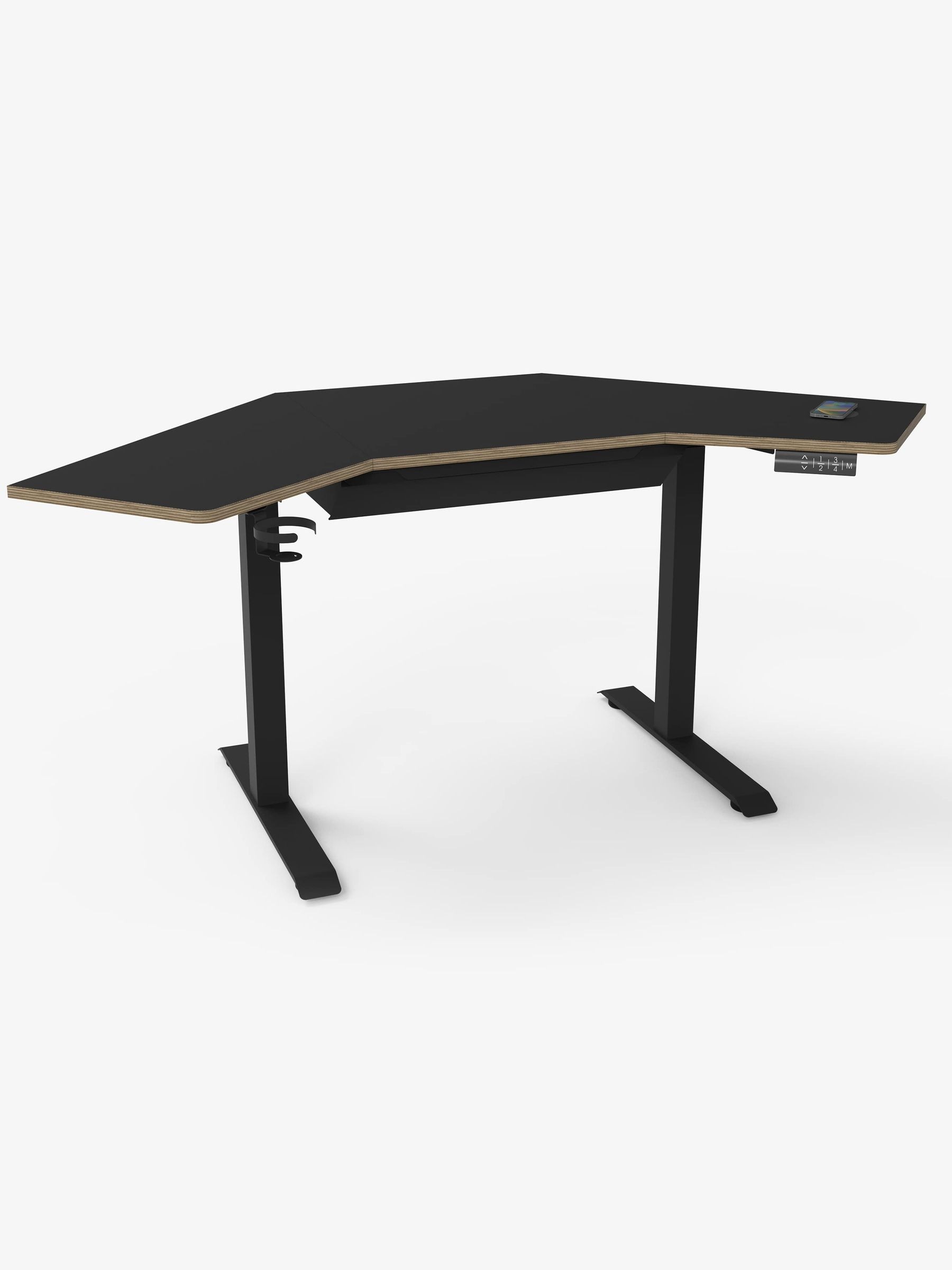 Buy Koble Black Gino Corner Height Adjustable Desk With Drawer from the Next UK online shop