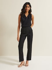 Phase Eight Black Sutton Sleeveless Drape Rib Top - Image 3 of 7