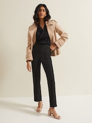 Phase Eight Black Sutton Sleeveless Drape Rib Top - Image 6 of 7