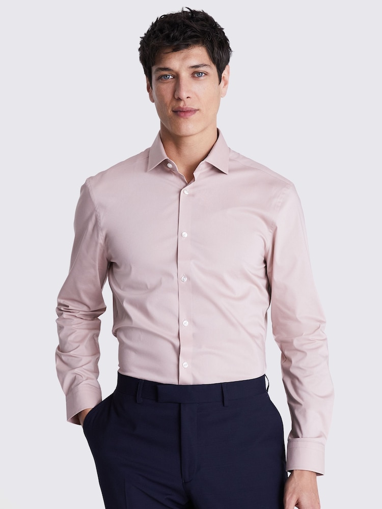 MOSS Pink Slim Stretch Shirt - Image 1 of 3