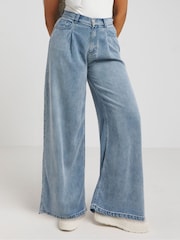 Simply Be Leichte Wide-Leg-Jeans mit Falten - Bild 3 von 4