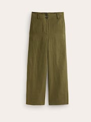 Boden Green 100% Cotton Westbourne Linen Crop Trousers - Image 5 of 5