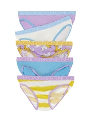 Bonds Lila gestreifte Bikini-Slips aus 100 % Baumwolle im 5er-Pack - Bild 1 von 3
