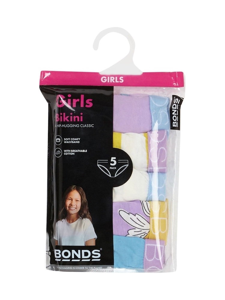 Bonds Lila gestreifte Bikini-Slips aus 100 % Baumwolle im 5er-Pack - Bild 3 von 3