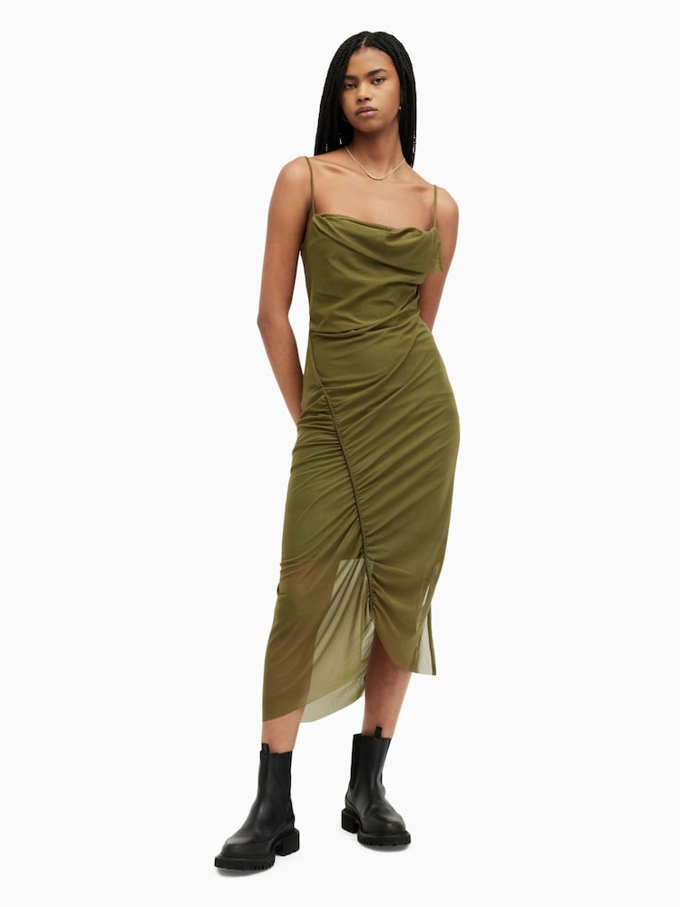 AllSaints Green Ulla Dress - Image 5 of 6
