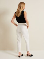 Phase Eight Cream Gaia Tapered Tailored Trousers - Image 2 of 7