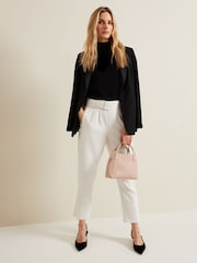 Phase Eight Cream Gaia Tapered Tailored Trousers - Image 5 of 7
