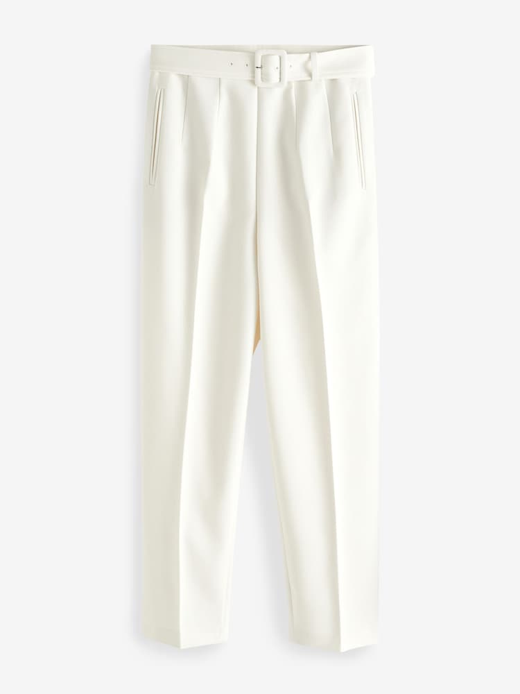 Phase Eight Cream Gaia Tapered Tailored Trousers - Image 7 of 7