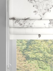Grey Floral Made to Measure 100% Cotton Roman Blind - Image 2 of 6