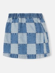 Angel & Rocket Blue Quinn Patchwork 100% Cotton Denim Skirt - Image 4 of 5