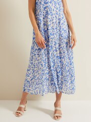 Phase Eight Blue Sharron Sleeveless Midi Dress - Image 5 of 6