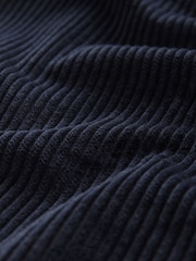 Navy Blue Corduroy Twin Pocket 100% Cotton Shacket Overshirt - Image 7 of 7