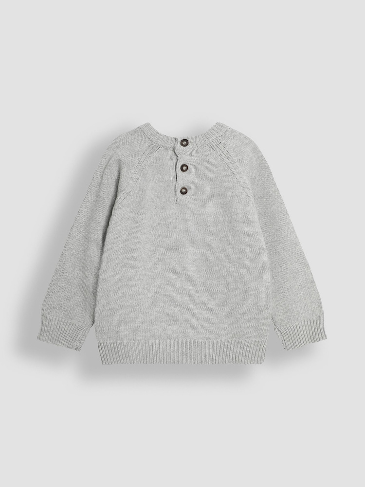 JoJo Maman Bébé Marl Grey London Bus Jumper - Image 2 of 3