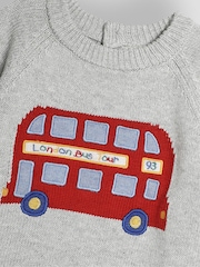 JoJo Maman Bébé Marl Grey London Bus Jumper - Image 3 of 3