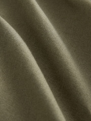 Khaki Green Floral Embroidered Shacket 100% Cotton Overshirt - Image 7 of 7