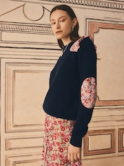 Cath Kidston Navy Ditsy Patchwork 100% Cotton Jumper - Image 1 of 12