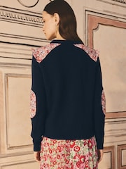 Cath Kidston Navy Ditsy Patchwork 100% Cotton Jumper - Image 5 of 12