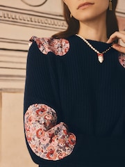 Cath Kidston Navy Ditsy Patchwork 100% Cotton Jumper - Image 7 of 12
