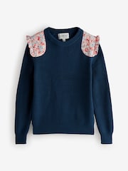Cath Kidston Navy Ditsy Patchwork 100% Cotton Jumper - Image 9 of 12