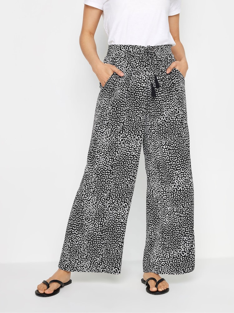 M&Co Black Petite Wide Leg Trousers - Image 1 of 5