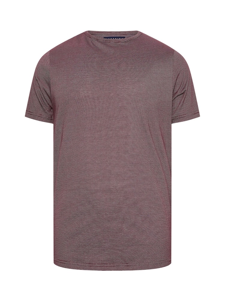 BadRhino Big & Tall Red 100% Cotton Chest Stripe T-Shirt - Image 2 of 3