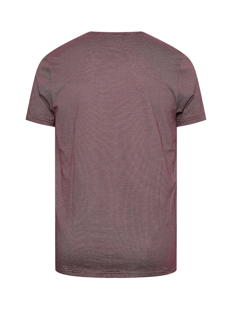 BadRhino Big & Tall Red 100% Cotton Chest Stripe T-Shirt - Image 3 of 3