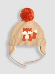 JoJo Maman Bébé Natural Appliqué Bobble Hat - Image 1 of 3