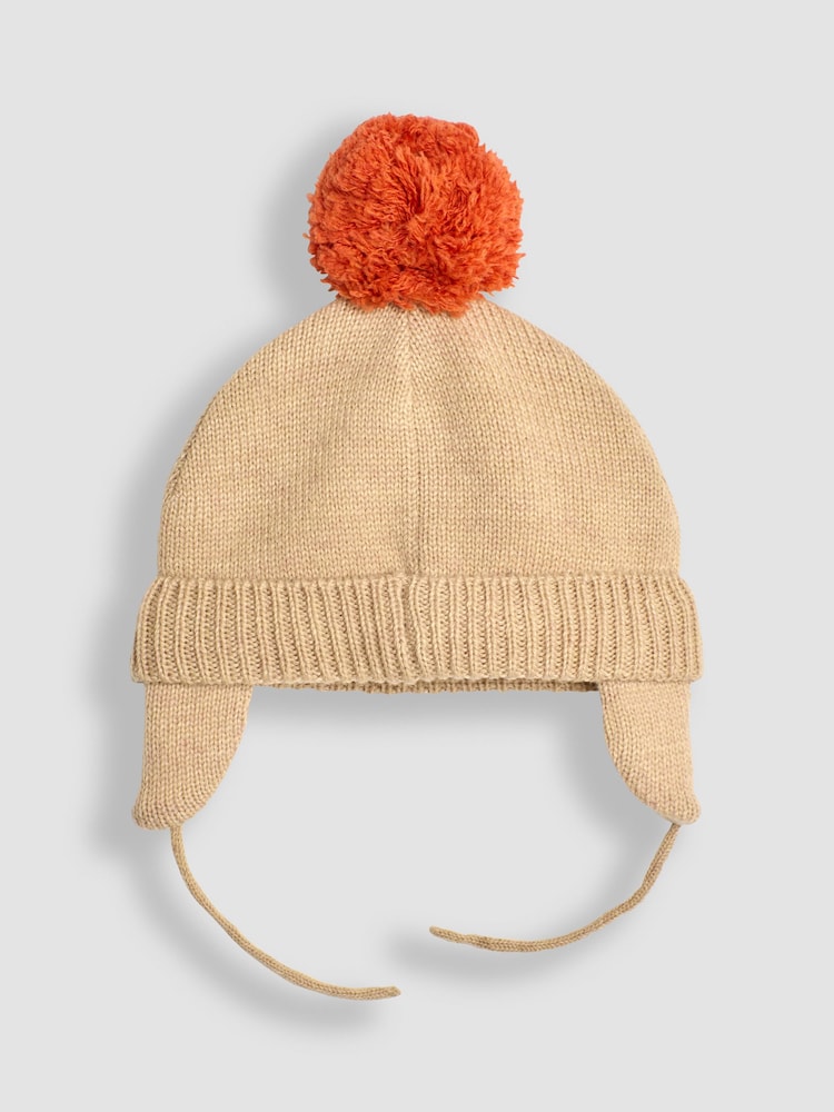 JoJo Maman Bébé Natural Appliqué Bobble Hat - Image 2 of 3