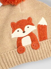 JoJo Maman Bébé Natural Appliqué Bobble Hat - Image 3 of 3