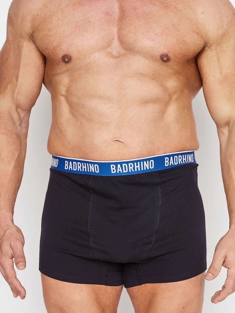 BadRhino Big & Tall Black 100% Cotton Waistband Boxers 3 Pack - Image 4 of 4
