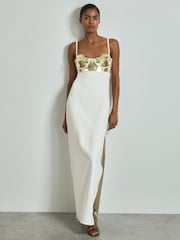 Reiss Valentina Metallic Bustier Maxi Dress - Bild 1 von 6