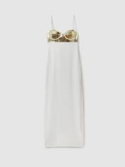 Reiss Valentina Metallic Bustier Maxi Dress - Bild 2 von 6