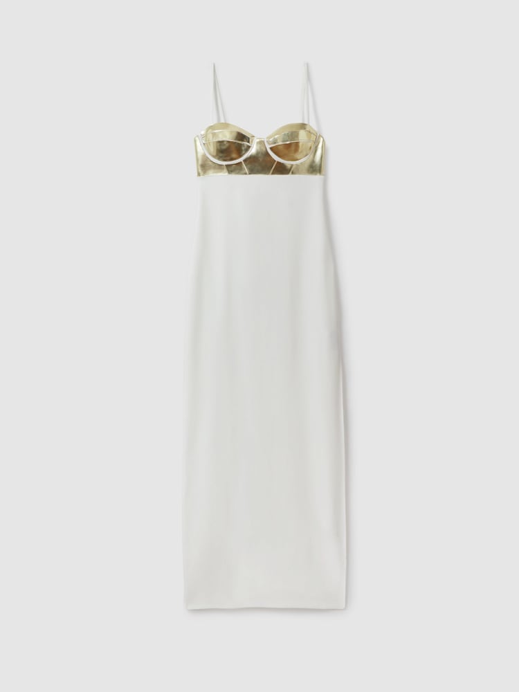 Reiss Valentina Metallic Bustier Maxi Dress - Bild 2 von 6