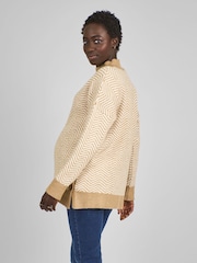 JoJo Maman Bébé Caramel Brown Turtle Neck Maternity & Nursing Jumper - Image 2 of 4