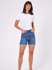 Roman Blue Stretch Denim Mom Shorts - Image 3 of 3