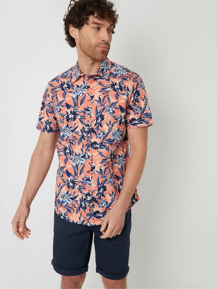 Threadbare Pink Print Short Sleeve Shirt - Image 1 of 4