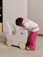 JoJo Maman Bébé Pretty Floral Doll Pram - Image 4 of 9