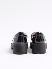 River Island Black Girls Patent Drench Chain Loafers - Image 3 of 4