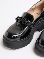River Island Black Girls Patent Drench Chain Loafers - Image 4 of 4