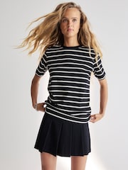 Black/White Heavyweight Short Sleeve Crew Neck T-Shirt - Image 1 of 4