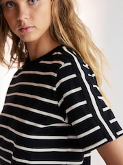 Black/White Heavyweight Short Sleeve Crew Neck T-Shirt - Image 4 of 4