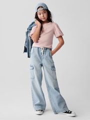Gap Blue Wide Leg Pull On Cargo Jeans (4-13yrs) - Image 1 of 6
