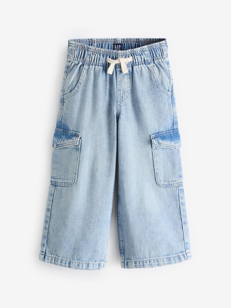 Gap Blue Wide Leg Pull On Cargo Jeans (4-13yrs) - Image 2 of 6